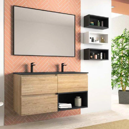 Lavabo sobre encimera porcelana 2 senos Vancouver negro