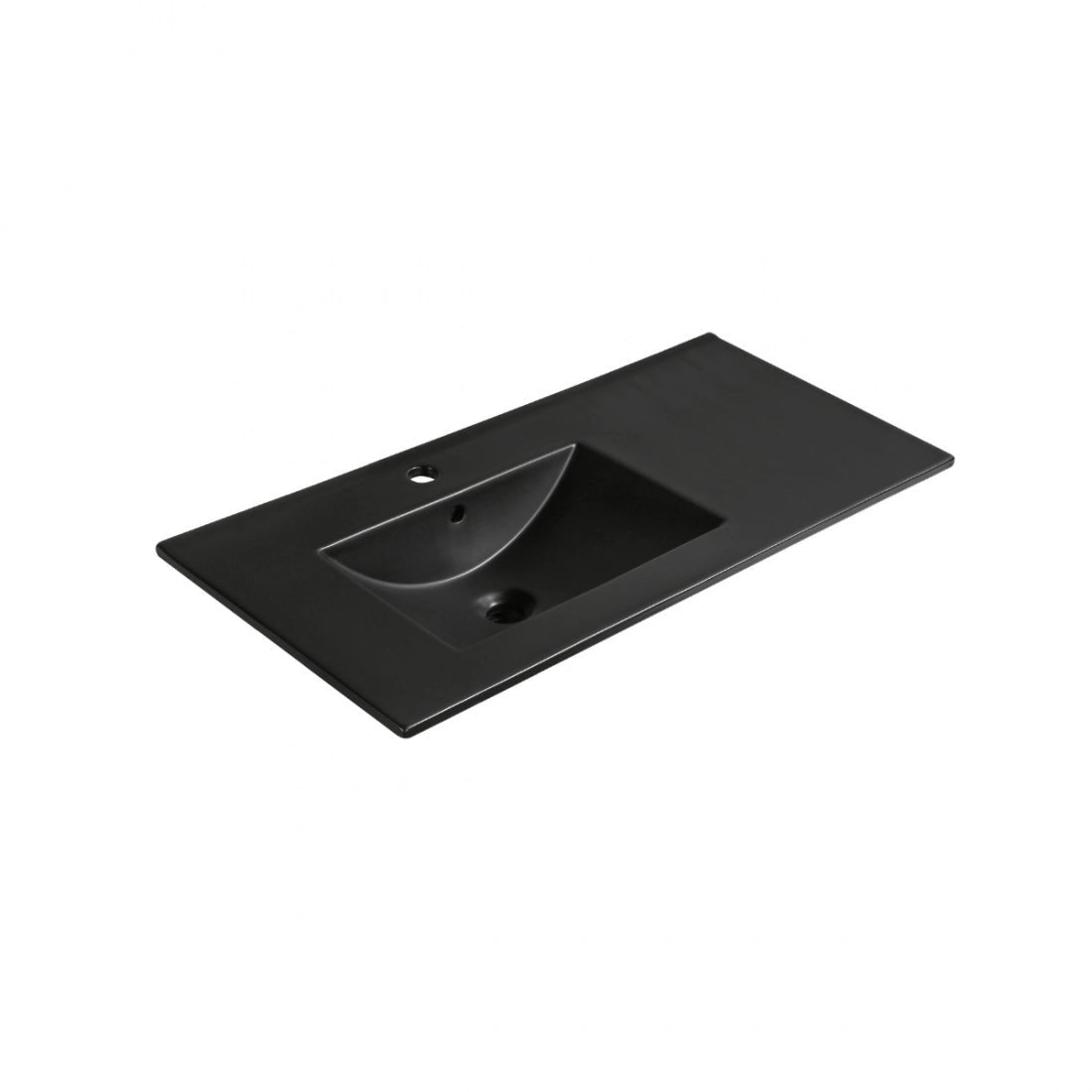 Lavabo sobre encimera porcelana seno desplazado Vancouver negro