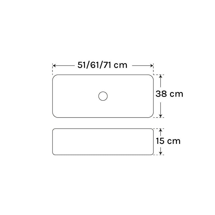 Lavabo sobre encimera rectangular Akali
