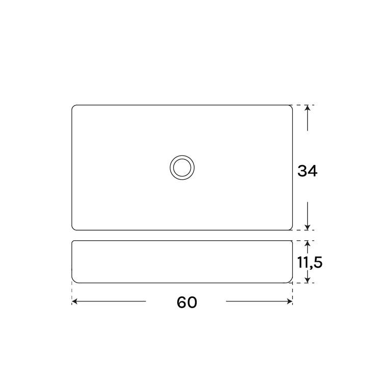 Lavabo sobre encimera Vera