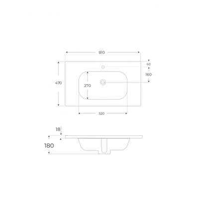 Lavabo sobre mueble Shiba mate