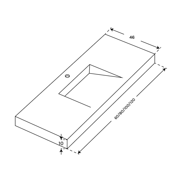 Lavabo solid surface con faldón Iris