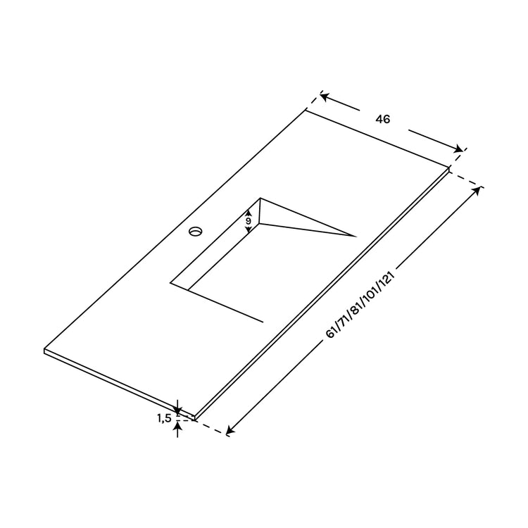 Lavabo solid surface Iris