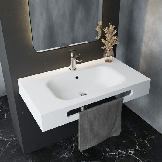 Lavabo suspendido con toallero Malik - Thebath