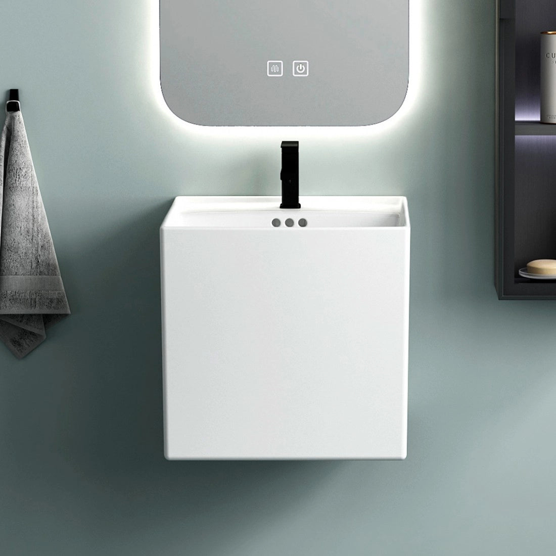 Lavabo suspendido de cerámica Ivar