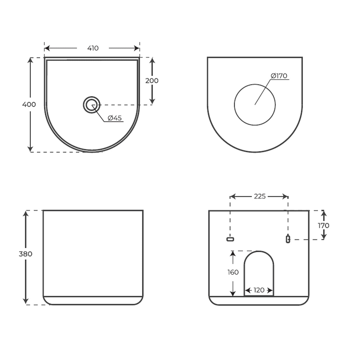 Lavabo suspendido moderno Uriel Mate - The Bath