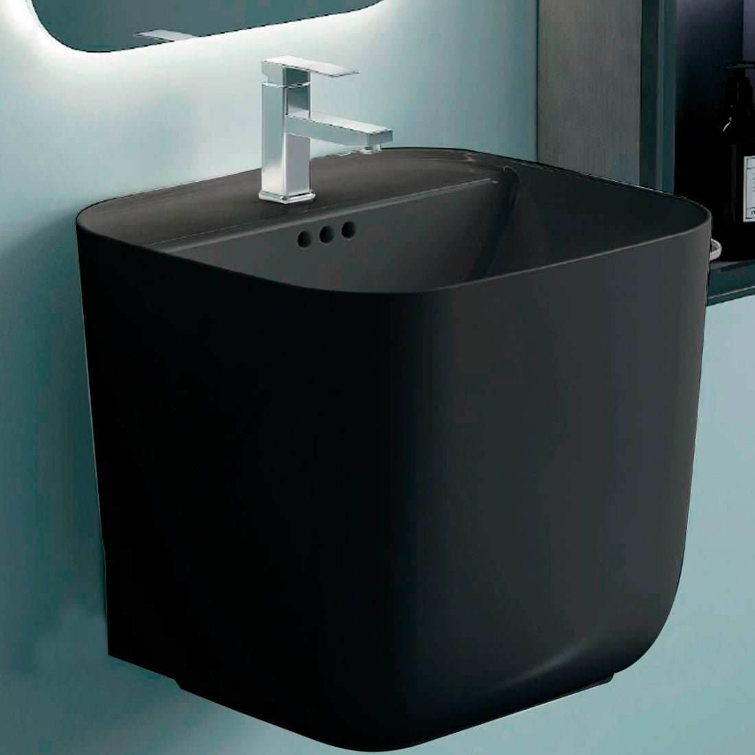 Lavabo suspendido negro mate Axel