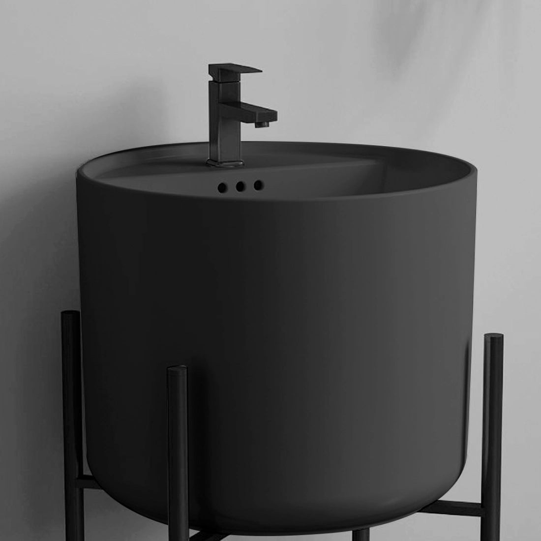 Lavabo suspendido negro mate Levi
