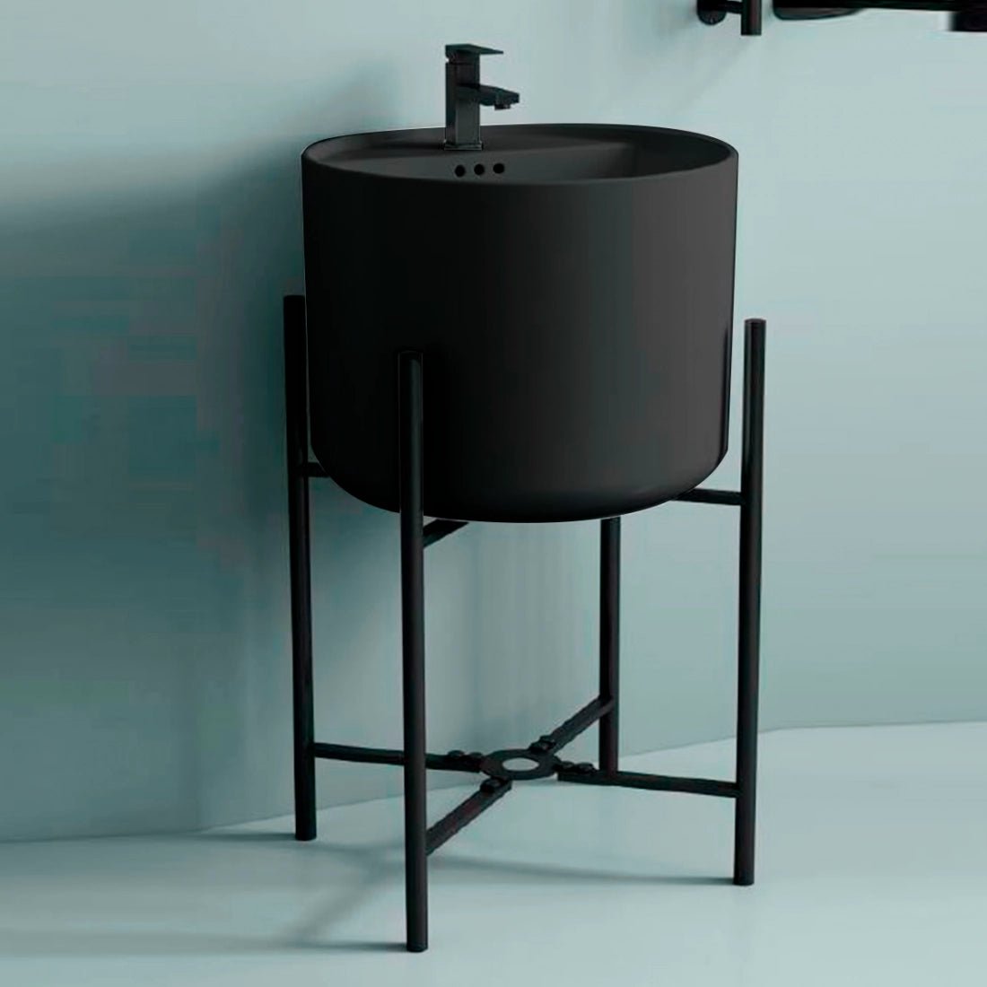 Lavabo suspendido negro mate Levi