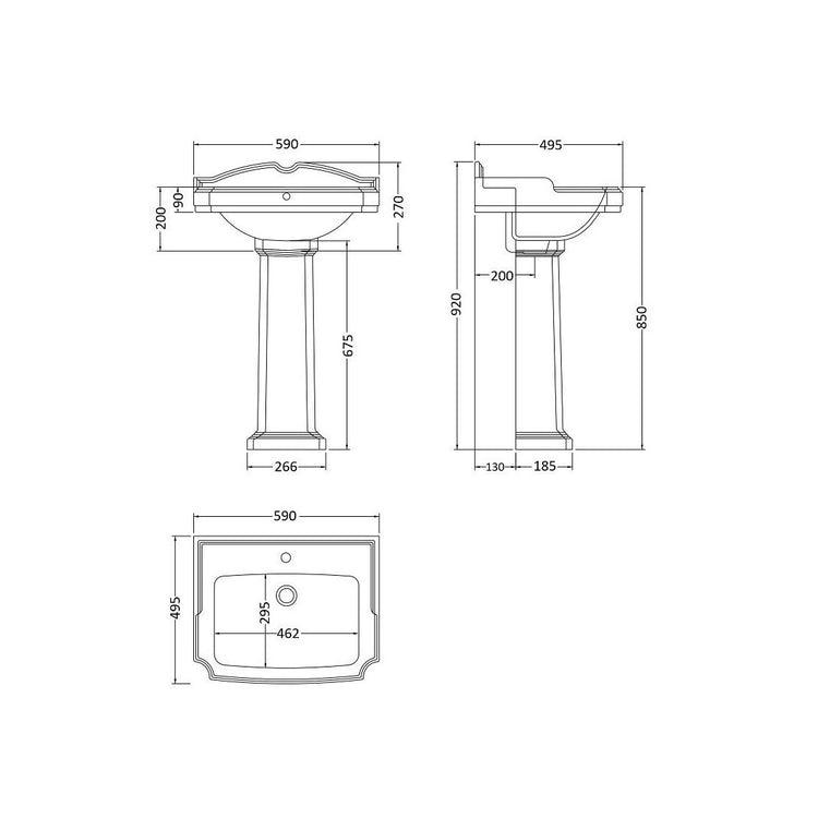 Lavabo vintage con pedestal York Style