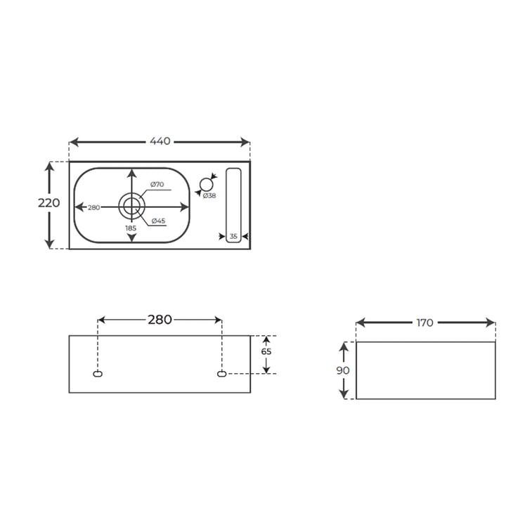 Lavamanos fondo reducido Miko