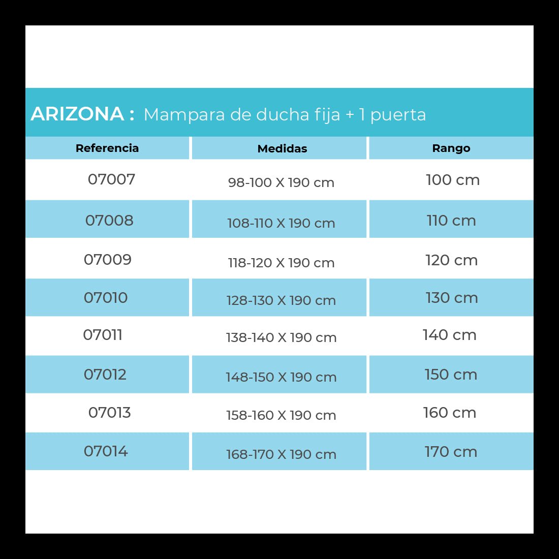 Mampara con puerta corredera Arizona