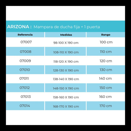 Mampara con puerta corredera Arizona