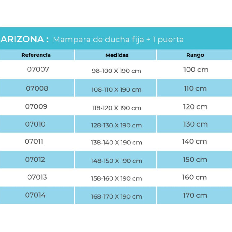 Mampara con puerta corredera Arizona