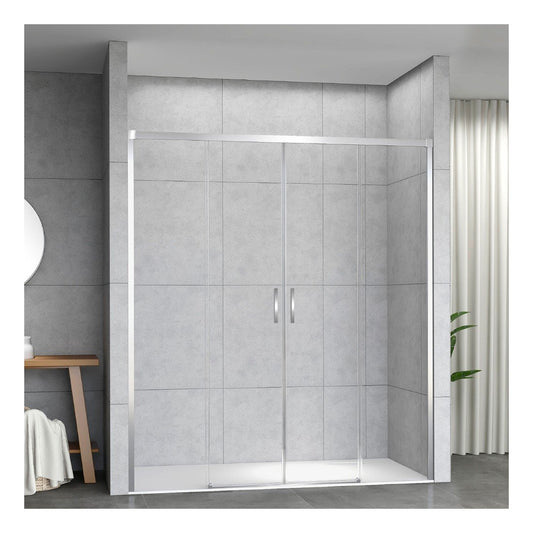 Mampara de baño fija cromada Safi