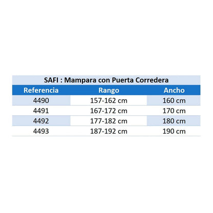 Mampara corredera 2 puertas Safi