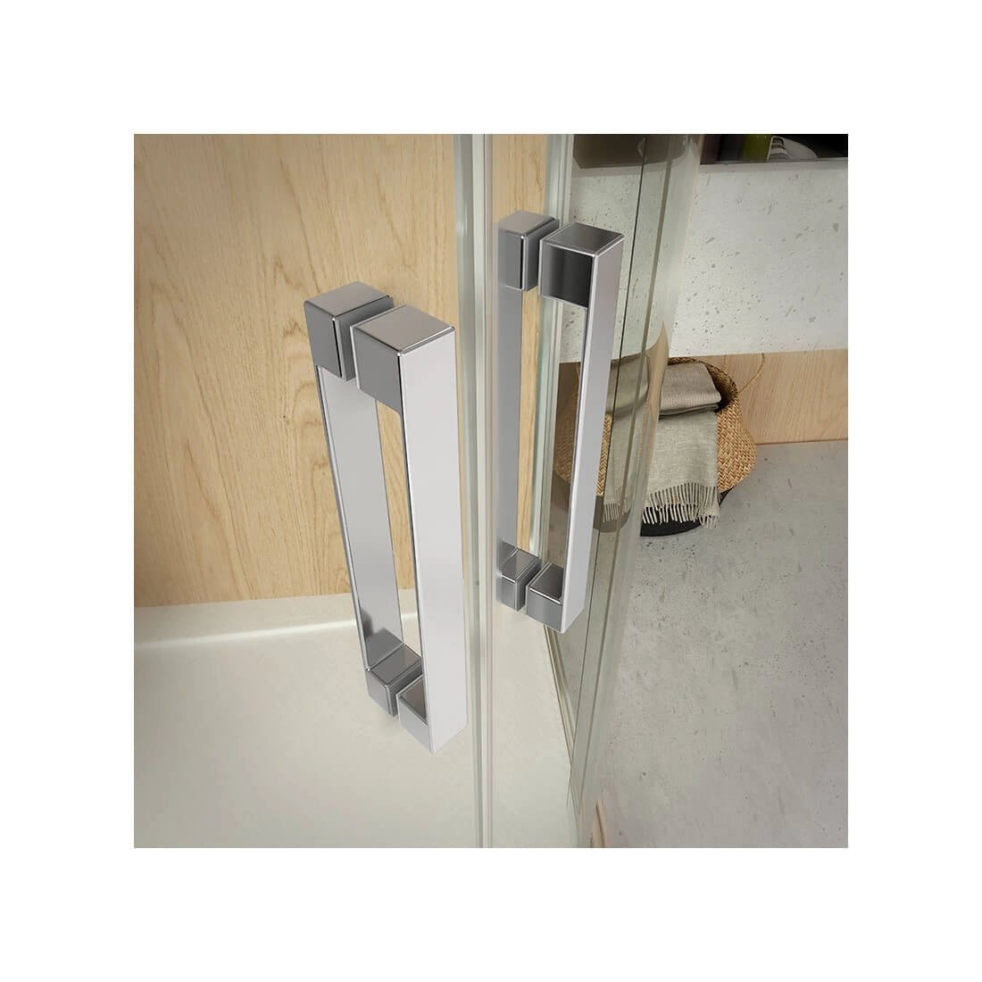 Mampara Nilo rectangular 2 fijos + 2 puertas