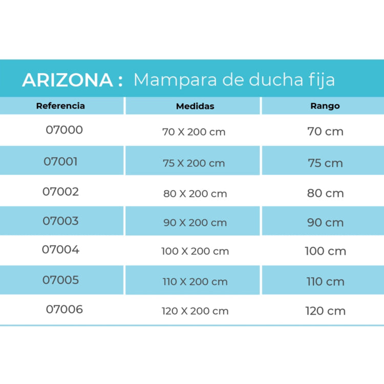Mampara de baño fija Arizona