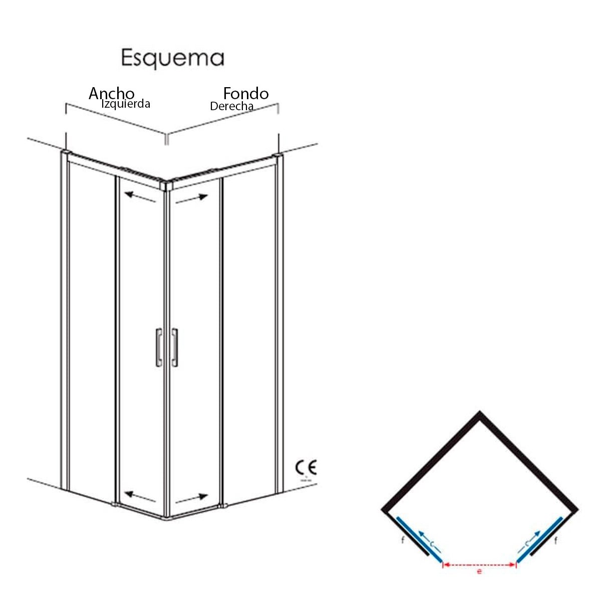 Mampara ducha angular Iguazú - Thebath