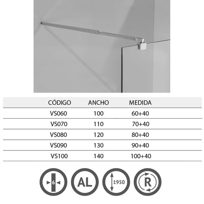 Mampara ducha frontal abatible Vos