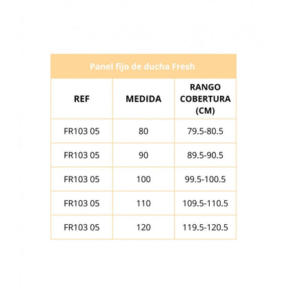 Mampara fija de ducha vidrio acanalado Fresh