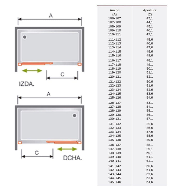 Mampara Kassandra modelo Masela