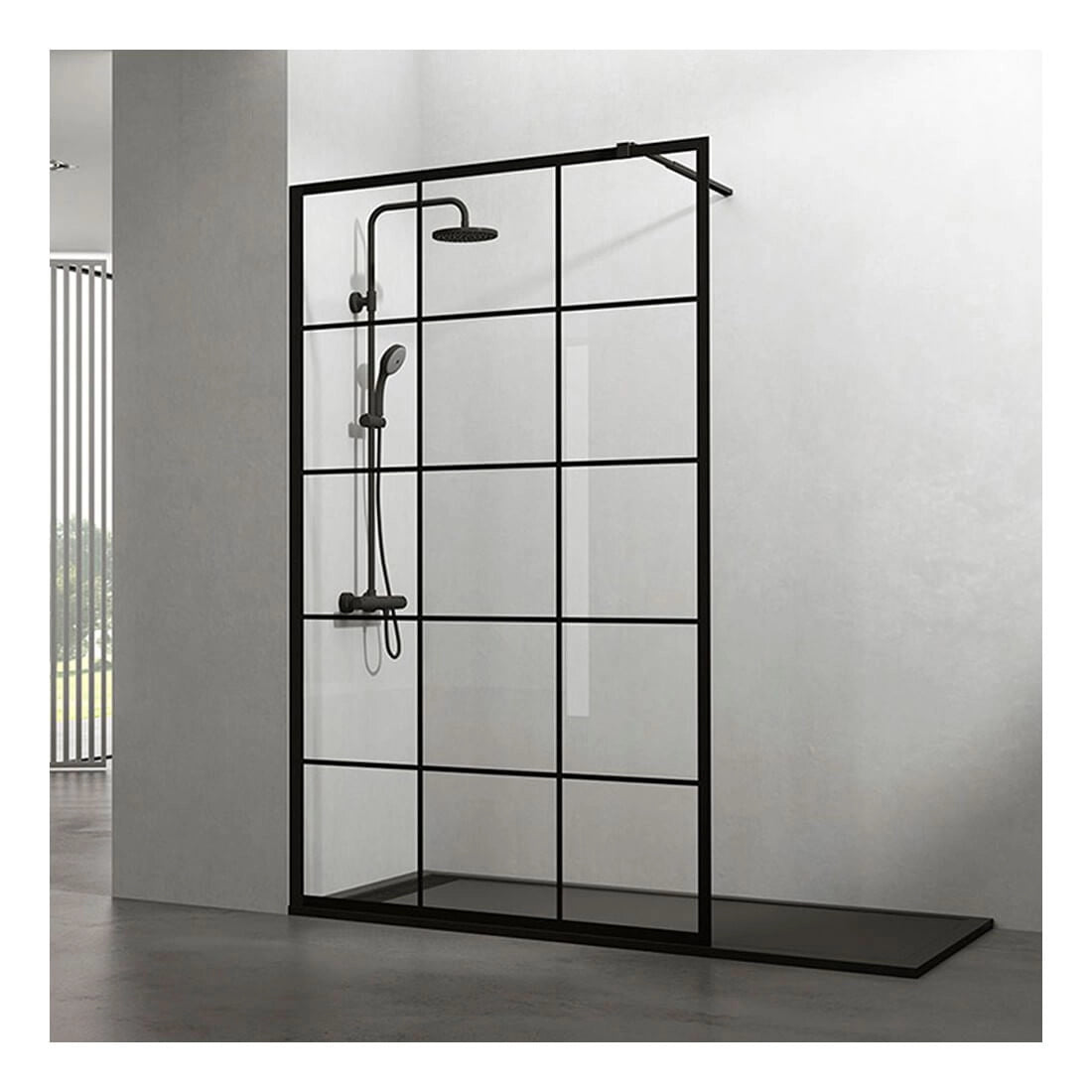 Mampara Screen black chess