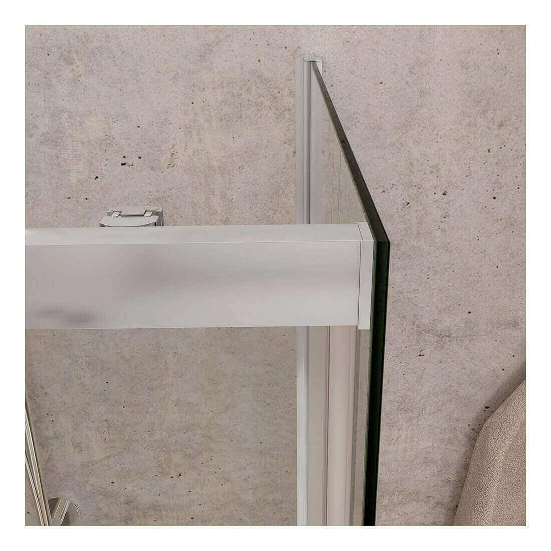 Mampara Sena rectangular 2 fijos + 1 puerta