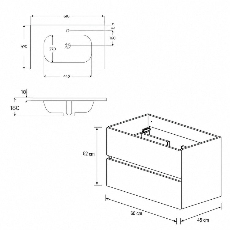Mueble de baño barato con lavabo Zahara