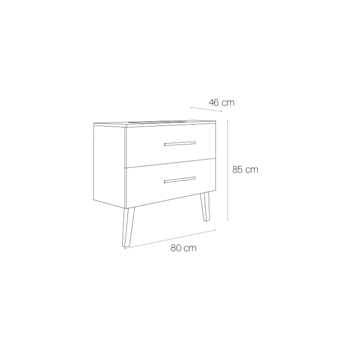 Mueble baño dos cajones Fusta - Thebath