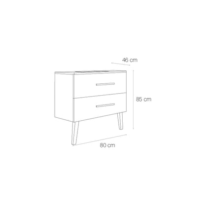 Mueble baño dos cajones Fusta - Thebath