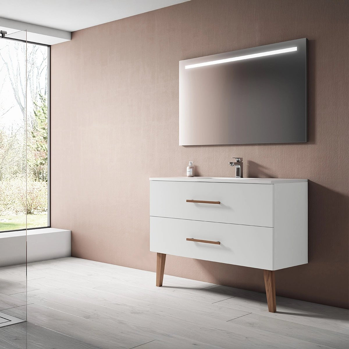 Mueble baño dos cajones Fusta - Thebath