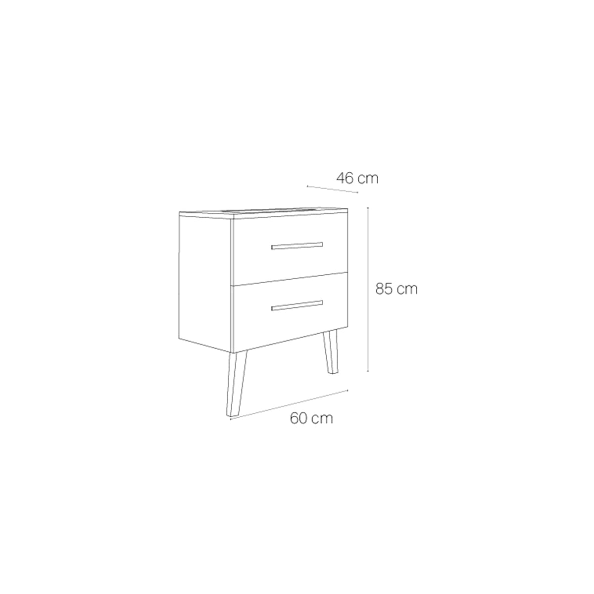 Mueble baño dos cajones Fusta - Thebath