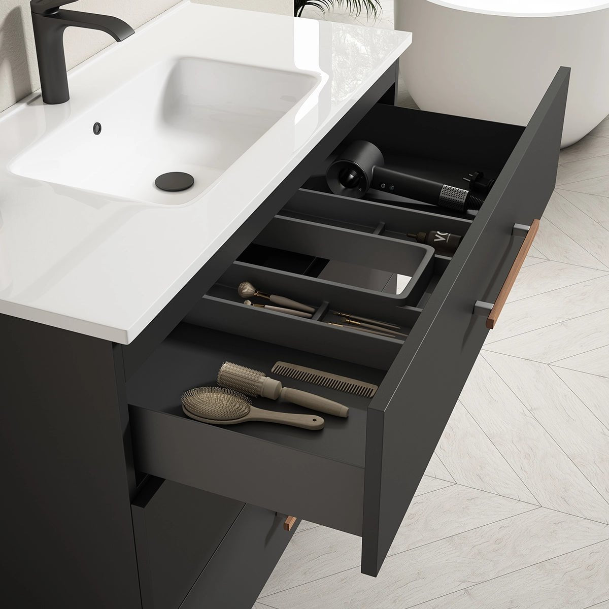 Mueble baño dos cajones Fusta - Thebath