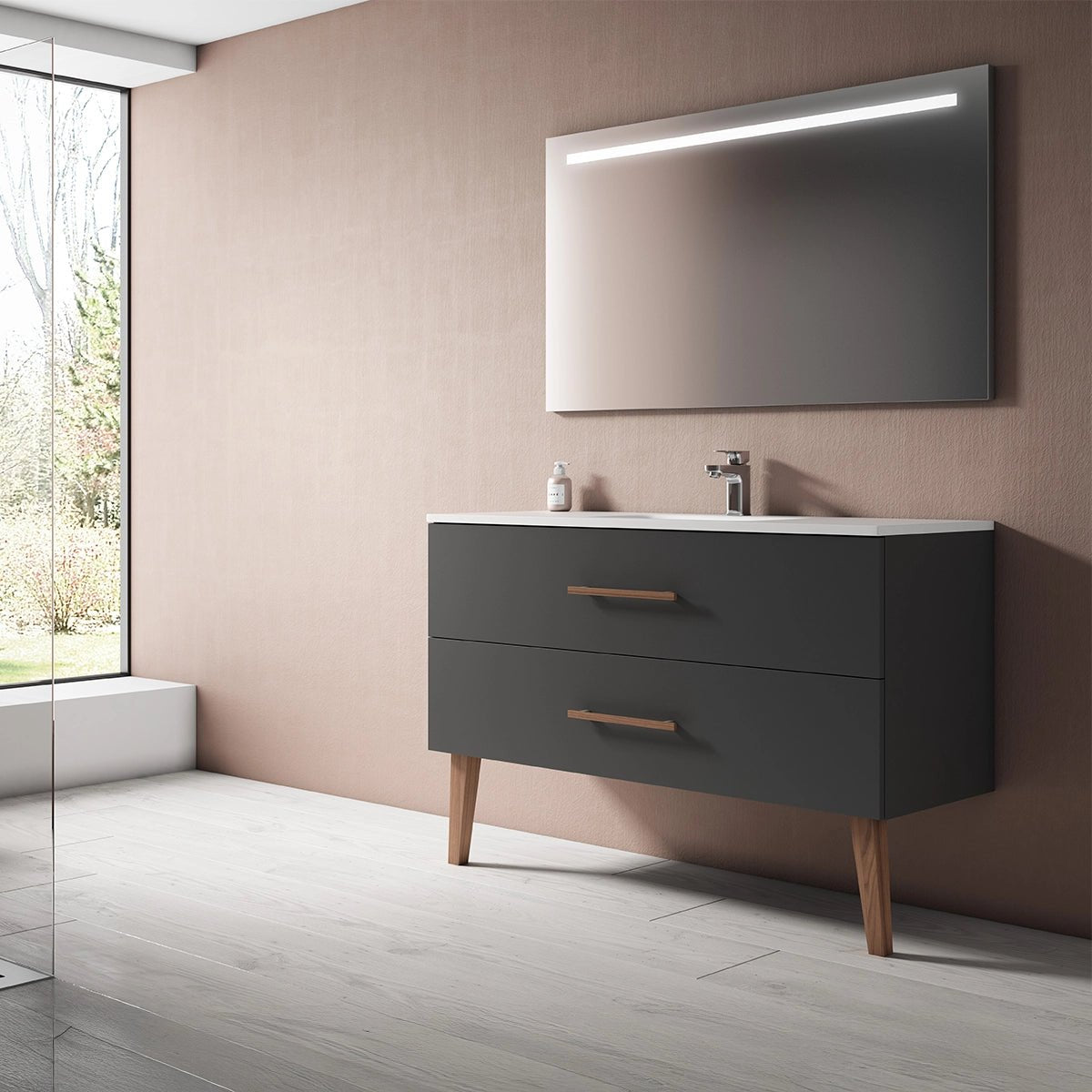 Mueble baño dos cajones Fusta - Thebath