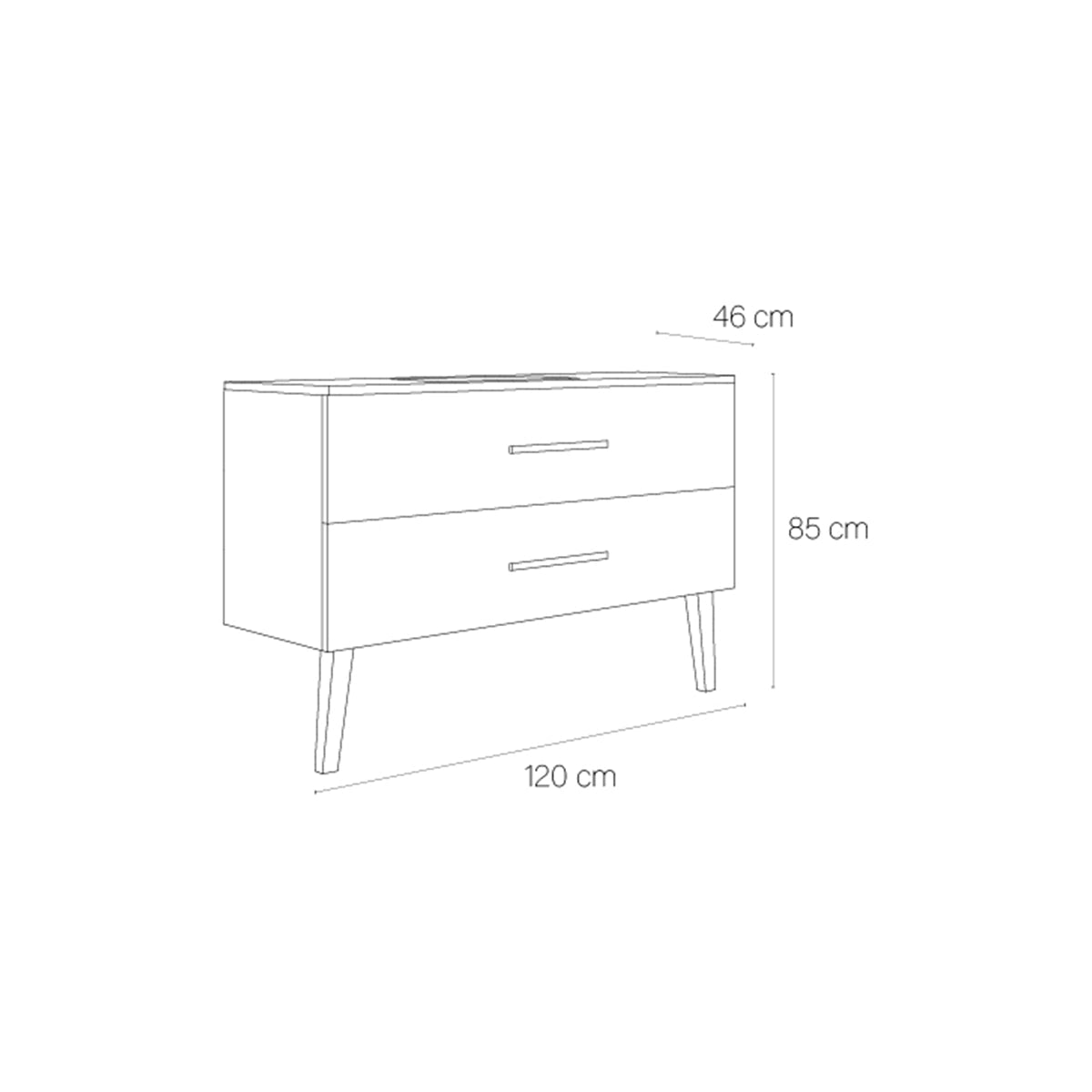 Mueble baño dos cajones Fusta - Thebath