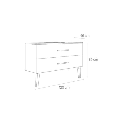 Mueble baño dos cajones Fusta - Thebath