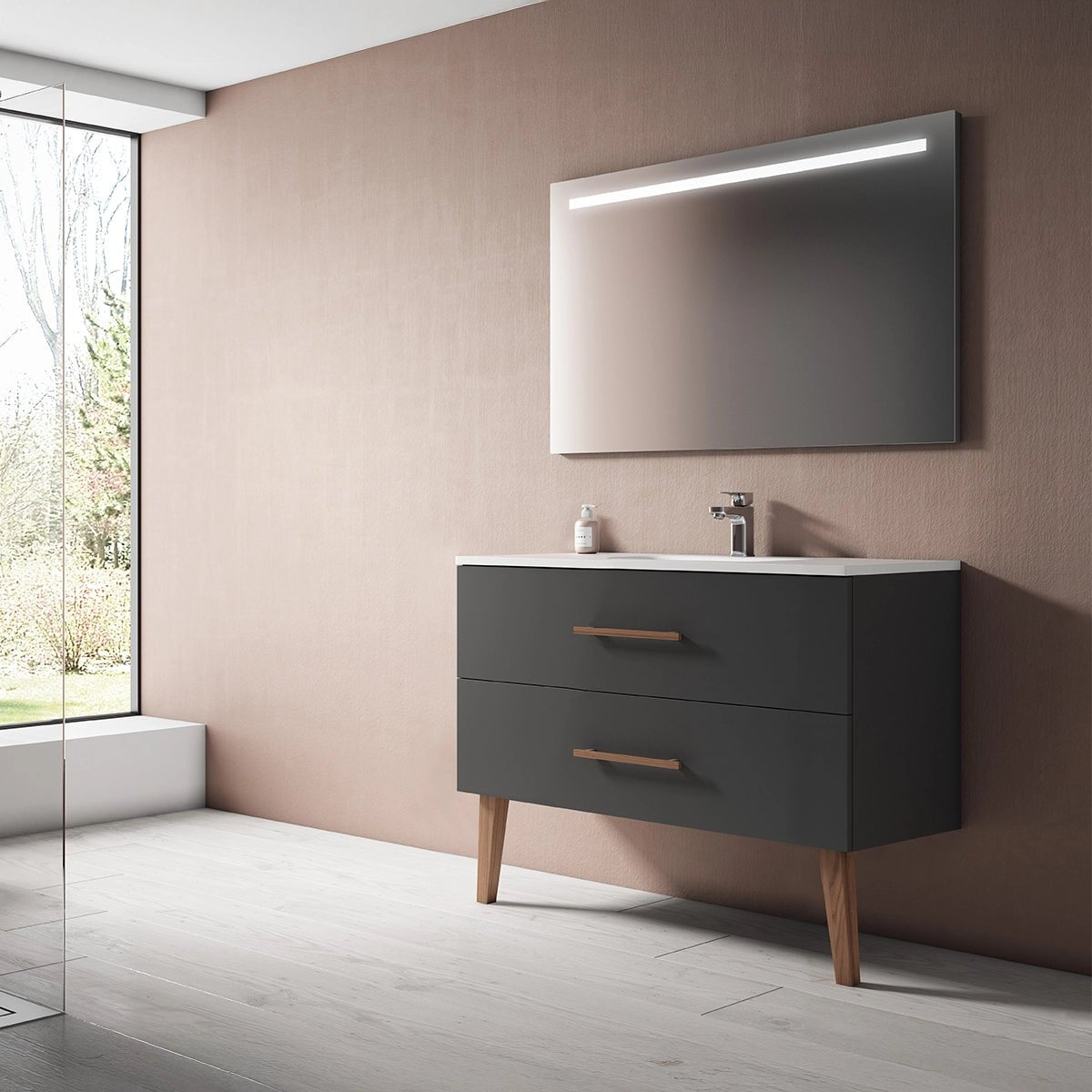 Mueble baño dos cajones Fusta - Thebath