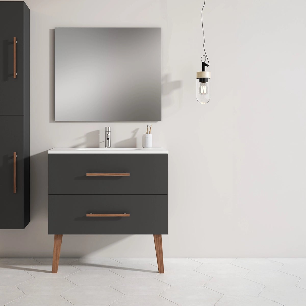 Mueble baño dos cajones Fusta - Thebath