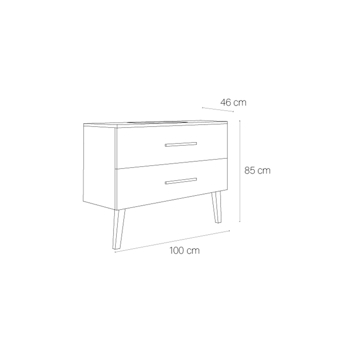 Mueble baño dos cajones Fusta - Thebath