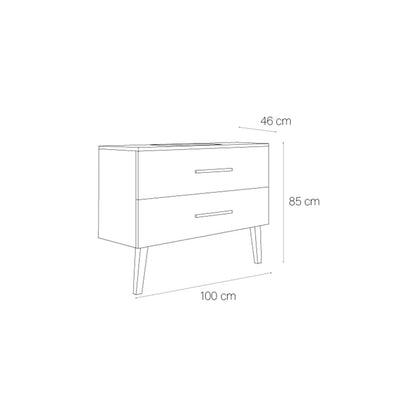 Mueble baño dos cajones Fusta - Thebath
