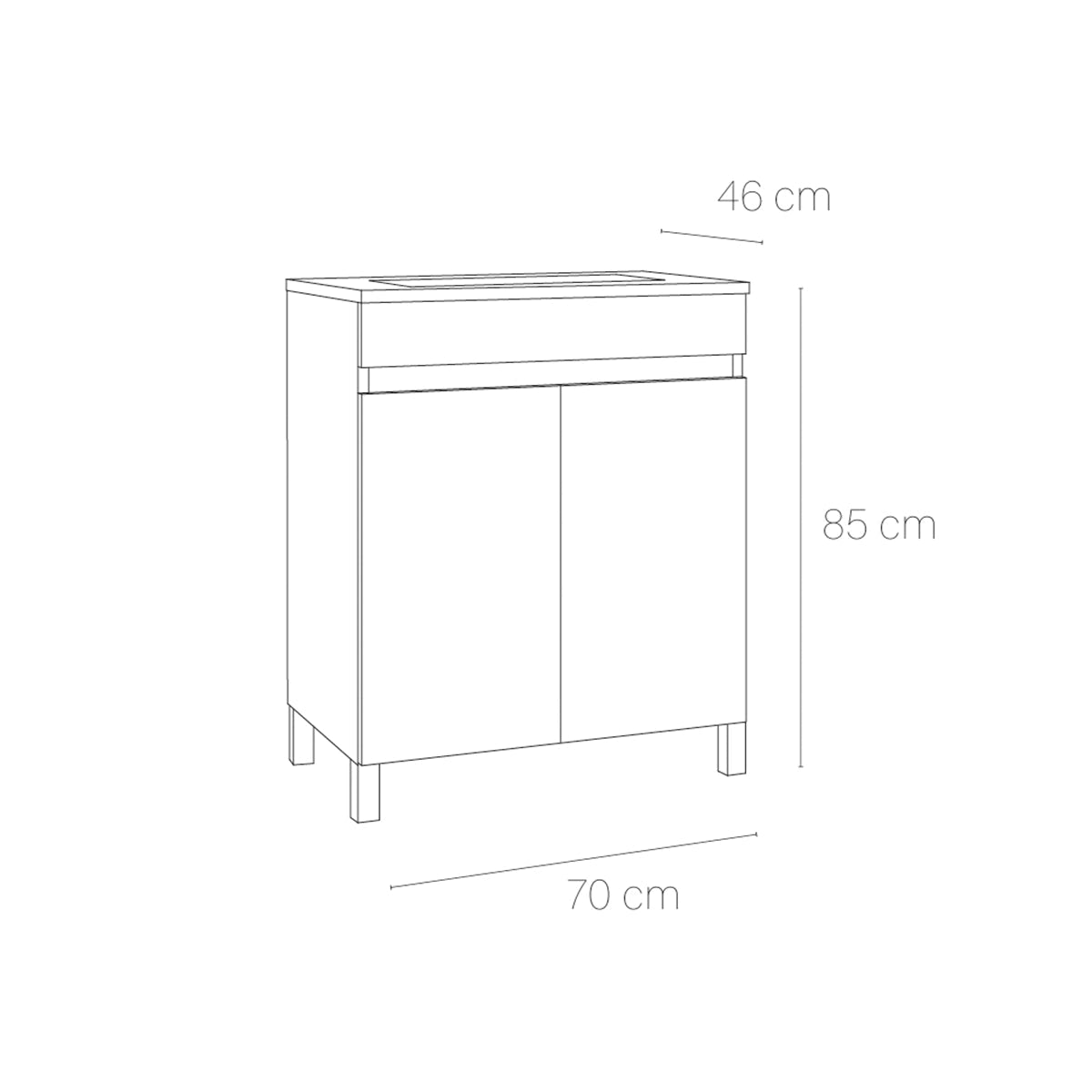 Mueble baño dos puertas Stephanie - Thebath