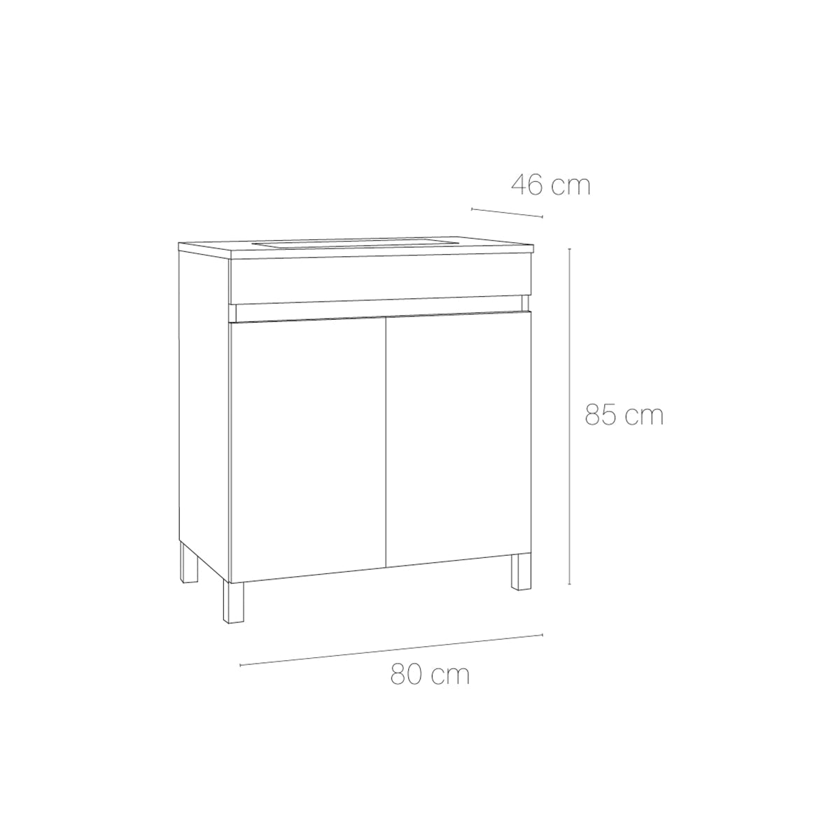 Mueble baño dos puertas Stephanie - Thebath