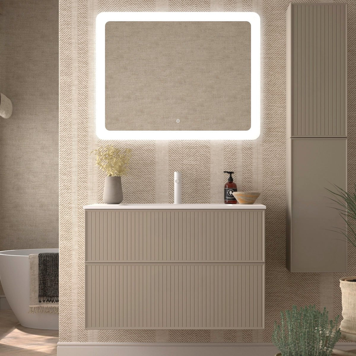 Mueble baño rayas Blanca - The Bath
