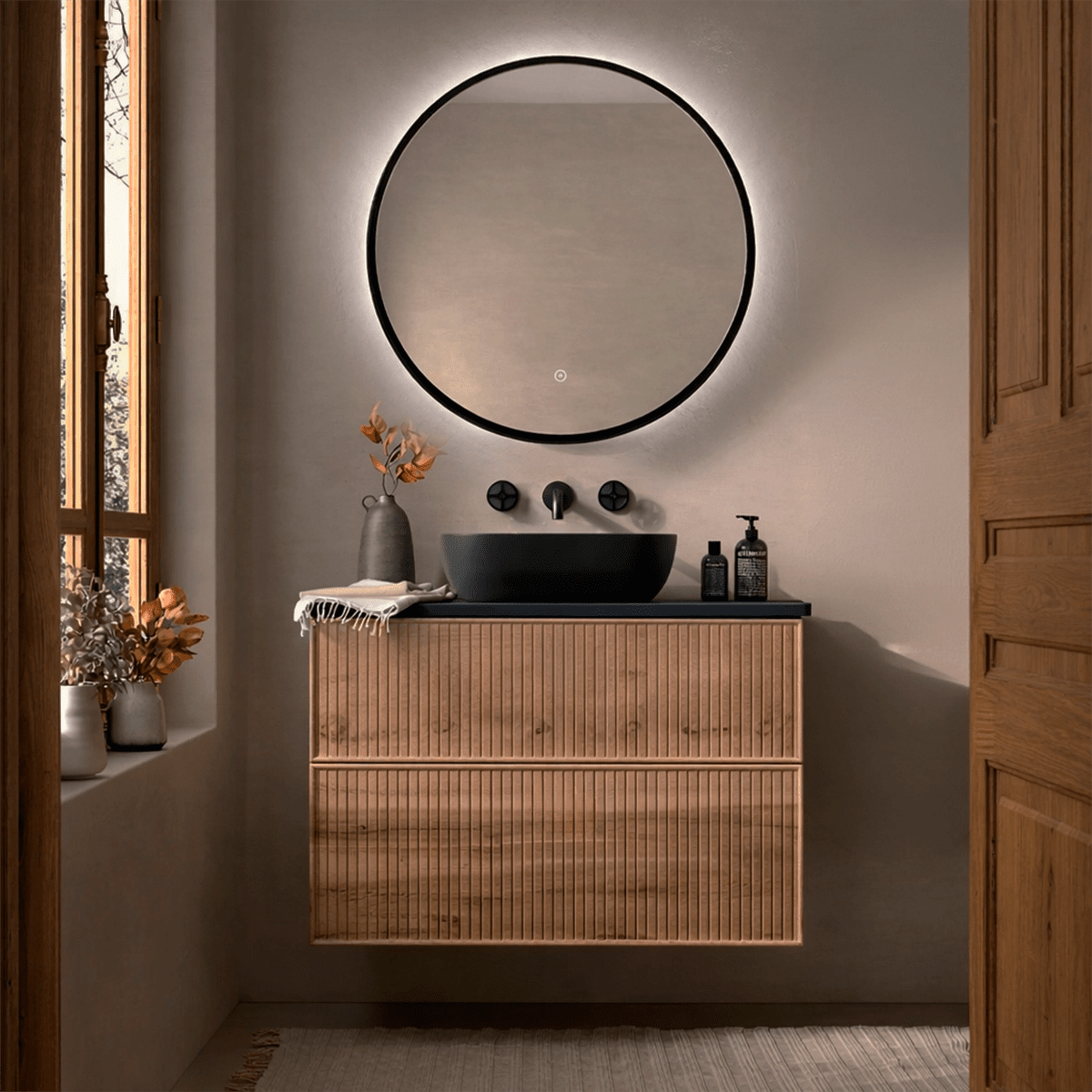 Mueble baño rayas Blanca - The Bath