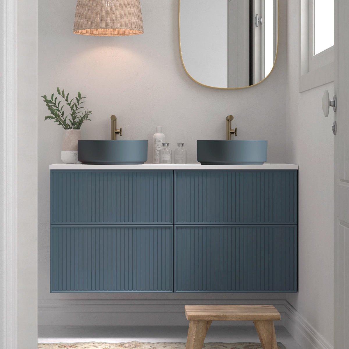 Mueble baño rayas Blanca - The Bath