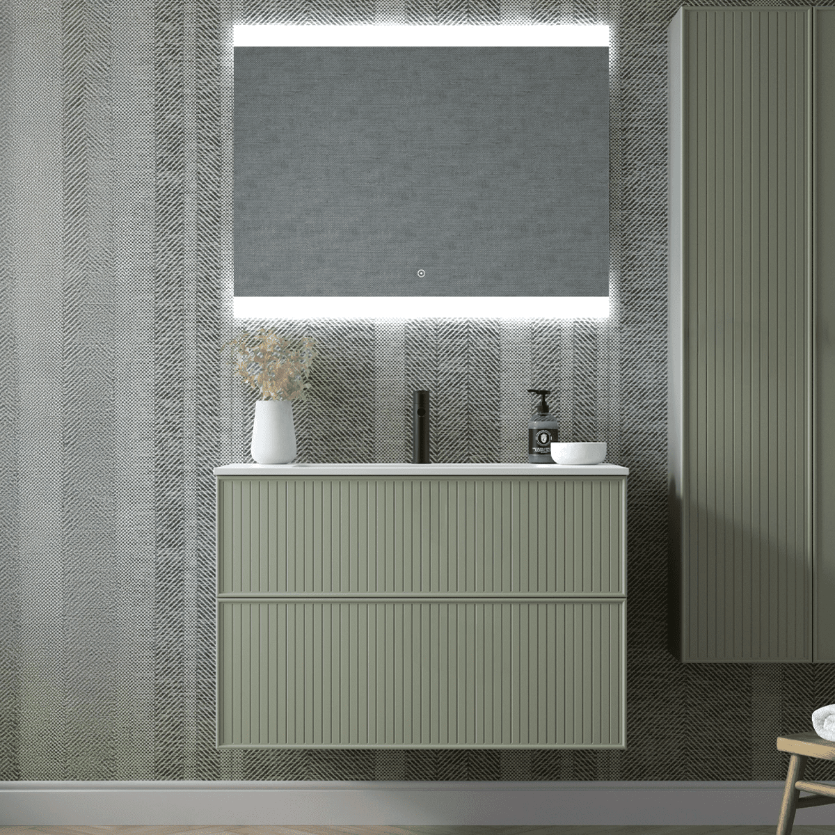 Mueble baño rayas Blanca - The Bath