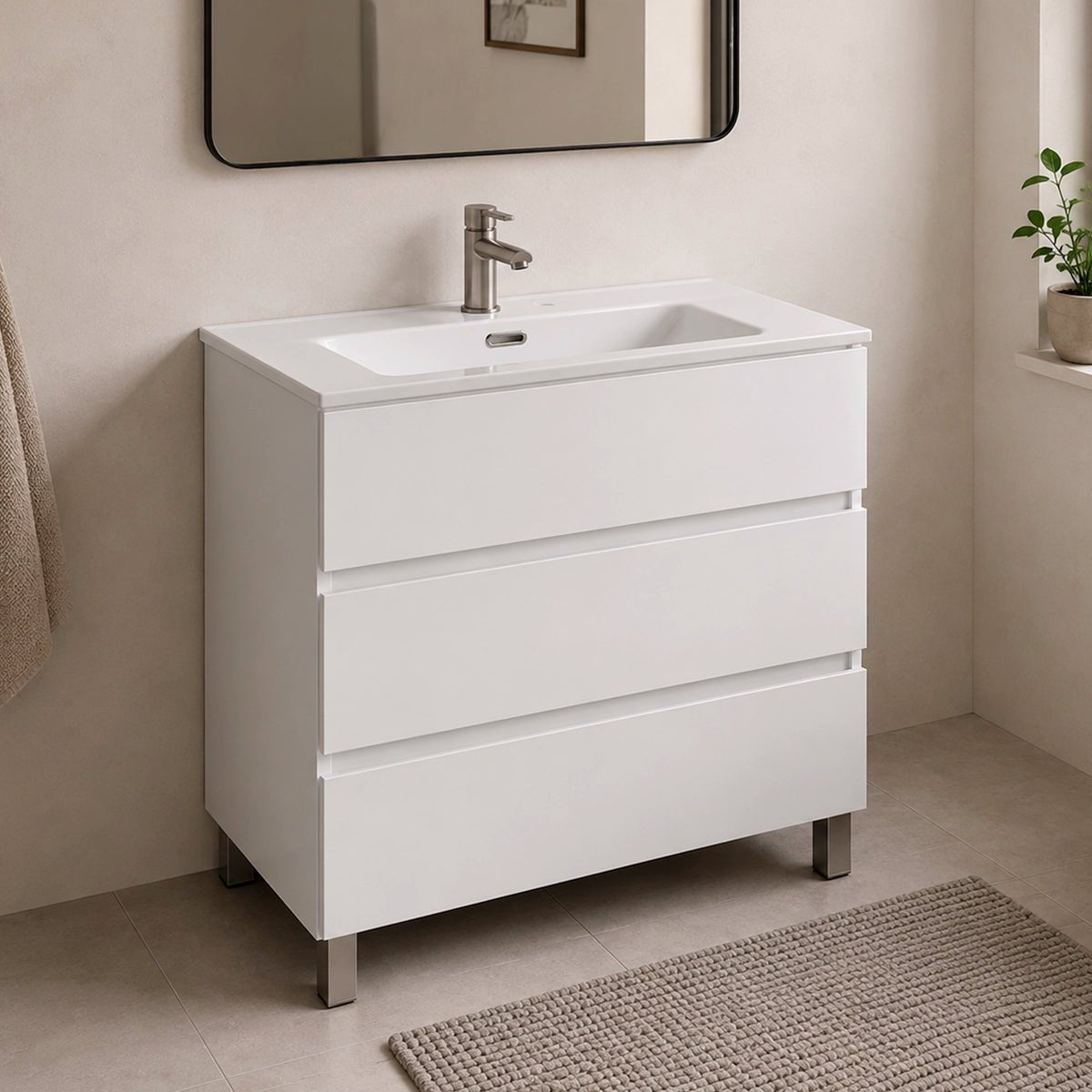 Mueble de baño con patas Triana y lavabo - The Bath