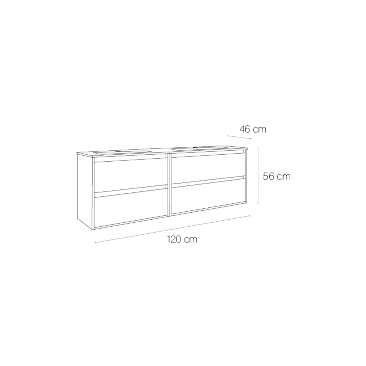 Mueble de baño moderno doble seno Jade - Thebath