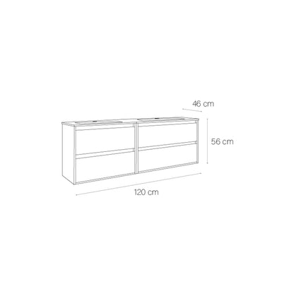 Mueble de baño moderno doble seno Jade - Thebath